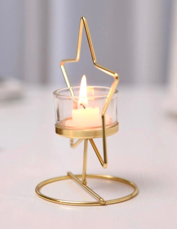 Metal Star Decorative Tealight Holder